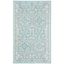 Ivory and Light Blue 4' x 6' Floral Synthetic Reversible Rug