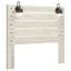 Whitewash Queen Wood Panel Headboard with Storage and Lights