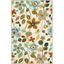 Ivory Floral Hand-Hooked Synthetic Area Rug 3'6" x 5'6"