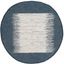 Ivory and Navy Round Handwoven Cotton Area Rug, 6' Diameter