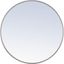 Contemporary Round Silver Wood Vanity Mirror 36"