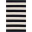 Coastal Charm Black and Ivory Cotton Flat-Weave 2'6" x 4' Rug