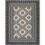 Charcoal and Ivory Easy-Care Synthetic Rectangular Area Rug