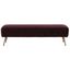 Giotto Cabernet Velvet Bench with Brass Legs