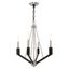 Black Brushed Nickel Mini 4-Light Candle Chandelier