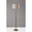 Adjustable Antique Brass Floor Lamp with Oatmeal Linen Shade