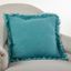 Sea Green Ruffled Linen 24" Square Throw Pillow