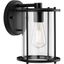 Matte Black and Clear Glass Cylinder Wall Sconce