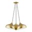 Soft Gold and Polished Brass 3-Light Cluster Pendant