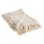 Natural Cotton Zig-Zag Throw Blanket with Fringe