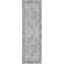 Gray Floral Cotton Chenille Synthetic Runner Rug 2'2" x 12'