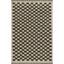 Charcoal and Off-White Handwoven Wool Stripe Rug, 5' x 8'