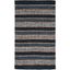 Handmade Black and Natural Leather Striped Area Rug 3' x 5'