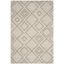 Ivory Beige 5' x 7' Hand-Knotted Synthetic Shag Area Rug