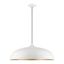 Shiny White and Chrome 3-Light Large Pendant