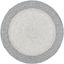 Handmade Grey and Ivory Round Wool Braided Rug, 5' Diameter