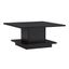 Black Square Wood Coffee Table with Hidden Storage