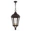 Elegant Morgan Bronze 3-Light Outdoor Pendant with Clear Glass