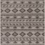 Easycare Geometric Grey Synthetic 4' Square Indoor/Outdoor Rug