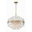 Aged Brass and Crystal 12-Light Chandelier