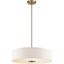 20" Classic Bronze Drum Pendant Light with White Shade