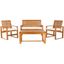 Ozark Natural Acacia 4-Piece Outdoor Patio Set