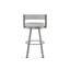 Charcoal Gray 33.75'' Swivel Metal Counter Stool with Round Cushion