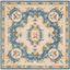 Handmade Medallion Tufted Wool Square Rug - Blue, 5' x 5'