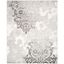 Elegant Silver & Ivory 9' x 12' Synthetic Rectangular Rug for High Traffic Areas