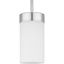 Polished Chrome Mini Pendant with Etched Glass Shade