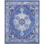 Navy Blue Floral Medallion 8' x 10' Synthetic Area Rug