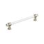 Glacio 8" Clear and Polished Nickel Bar Cabinet Pull