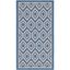 Blue and Beige Geometric Indoor/Outdoor Area Rug