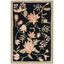 Handmade Black Floral Wool Accent Rug