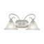 Brushed Nickel 2-Light Vanity with White Alabaster Glass