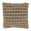 Earthy Brown Leather and Jute Woven 20" Throw Pillow