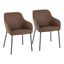 24" Daniella Espresso Faux Leather & Metal Dining Chair Set