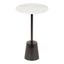 Tira 17" Pewter and White Marble Round Side Table