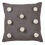 Gray Cotton Pom Pom Square Throw Pillow