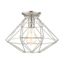 Modern Brushed Nickel Geometric Single-Light Flush Mount