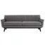 Elegant Gray Velvet Sofa with Tufted Design and Removable Cushions