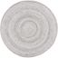 Coastal Charm Gray Synthetic 3' Round Braided Geometric Rug