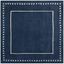 Navy Blue and Ivory Hand-Tufted Wool Square Area Rug