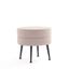 Bailey Oatmeal Woven Upholstered Ottoman with Black Legs