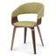 Acid Green Linen Upholstered Bentwood Dining Chair