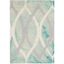 Green and Ivory Grey Hand-Tufted Wool Area Rug, 2' x 3'