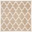 Wheat and Beige Geometric 7' x 7' Square Area Rug