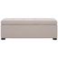 Large Beige Linen Tufted Storage Bench with Black Birch Wood