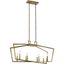 Modern Brass Cage 6-Light Chandelier with Black Finish