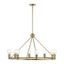 Antique Brass 8-Light Chandelier with Exposed Bulbs